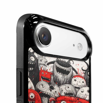 iPhone 17 Air Case — Black Red Ink Monsters General Cartoon, Custom Printed Phone Case