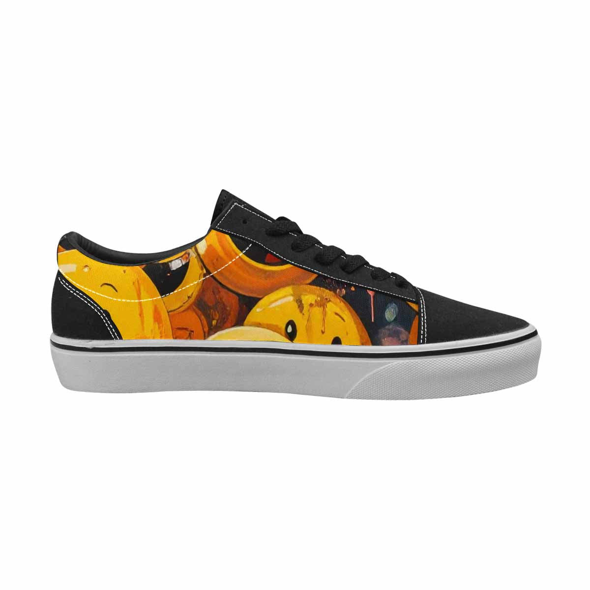 WOMEN'S Melting Moon Smiley  Lace-Up Canvas Y2K Custom Shoes