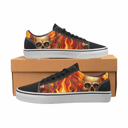 WOMEN'S Skulls - Flaming Canvas Lace-Up Y2K Shoes