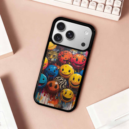 iPhone 17 Pro Case — Smiley Faces Pattern Hundreds Uy4 Original, Custom Print Case Cover