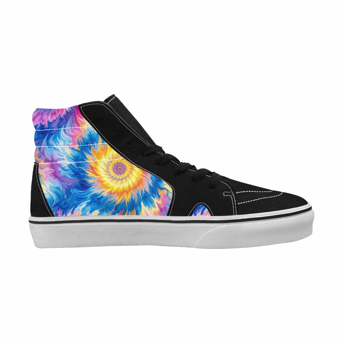 WOMEN'S Tie Dye Swirl High Top Canvas Vivid Custom Shoes