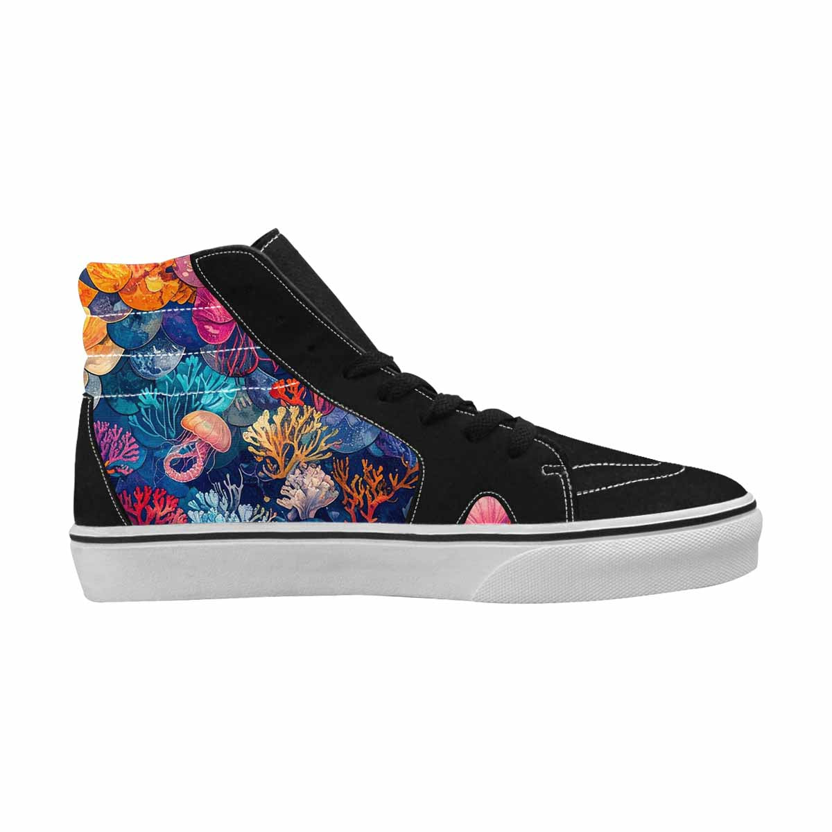 WOMEN'S Fish Scale Coral High Top Canvas Vivid Sneakers