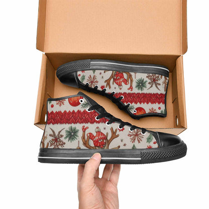 WOMEN'S Christmas Holly Snowflake High Top Canvas Dreamcore Sneakers