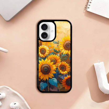 iPhone 17 Case — Full Color Vibrant Sunflower Floral, Custom Printed Phone Case
