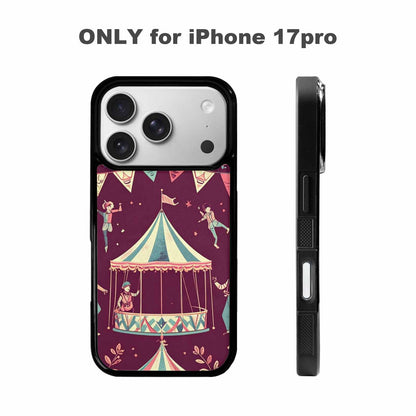 iPhone 17 Pro Case — Vintage Circus Art Pattern Retro Vintage, Personalized Phone Case