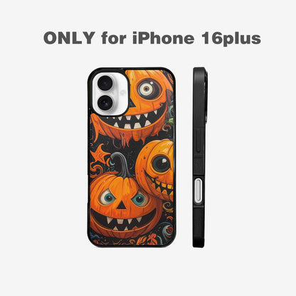 iPhone 16 Plus Case — Cartoon Pumpkin Monster, Unique Phone Case Design