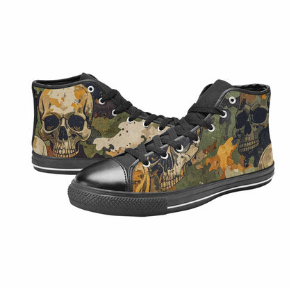 MEN'S Military Camo Skull High Top Canvas Dreamcore Shoes