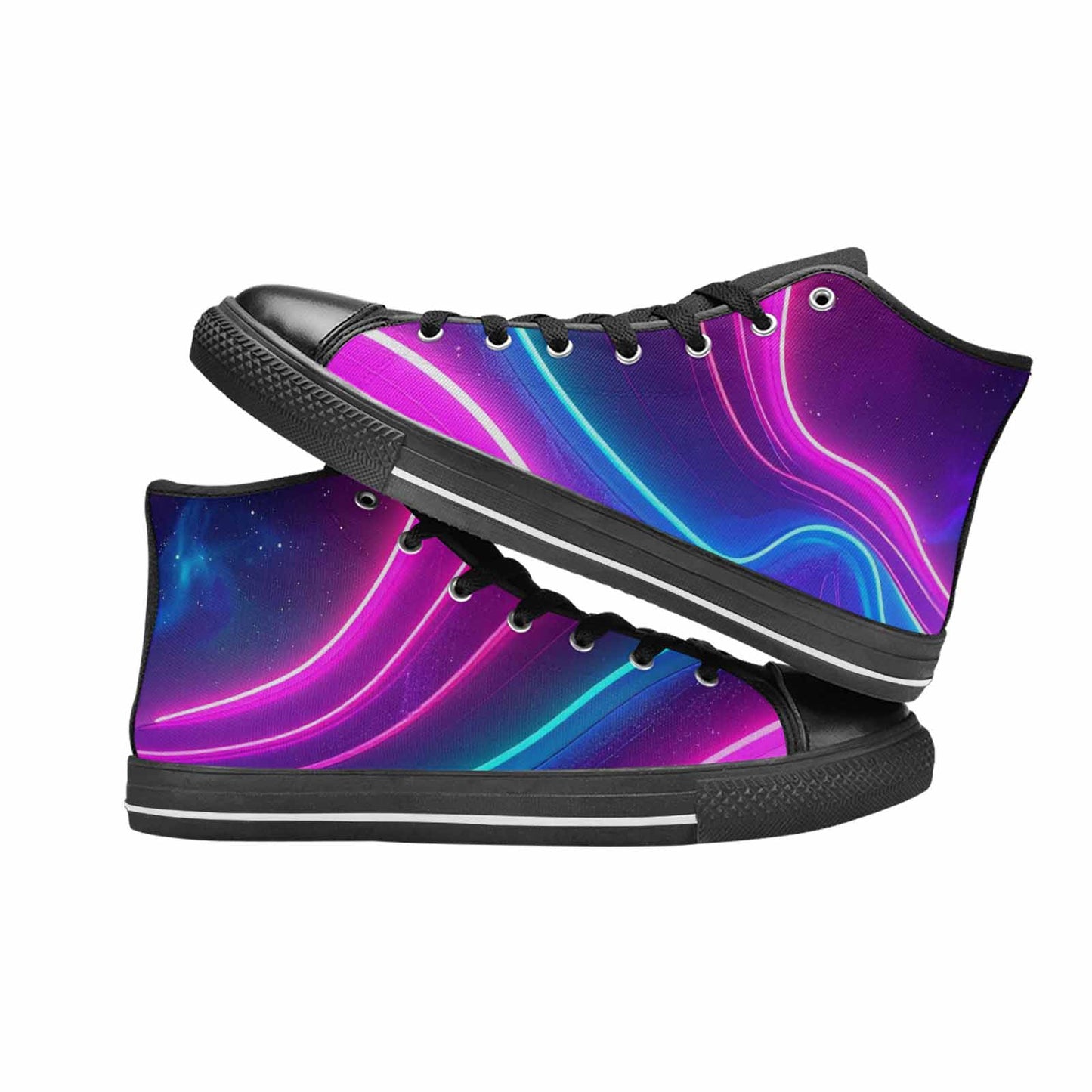 MEN'S 80S Neon Cartoon High Top Canvas Neon Fantasy Sneakers
