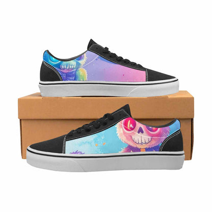 WOMEN'S Rainbow Teddy Skeletons Eye Lace-Up Canvas Surreal Custom Shoes