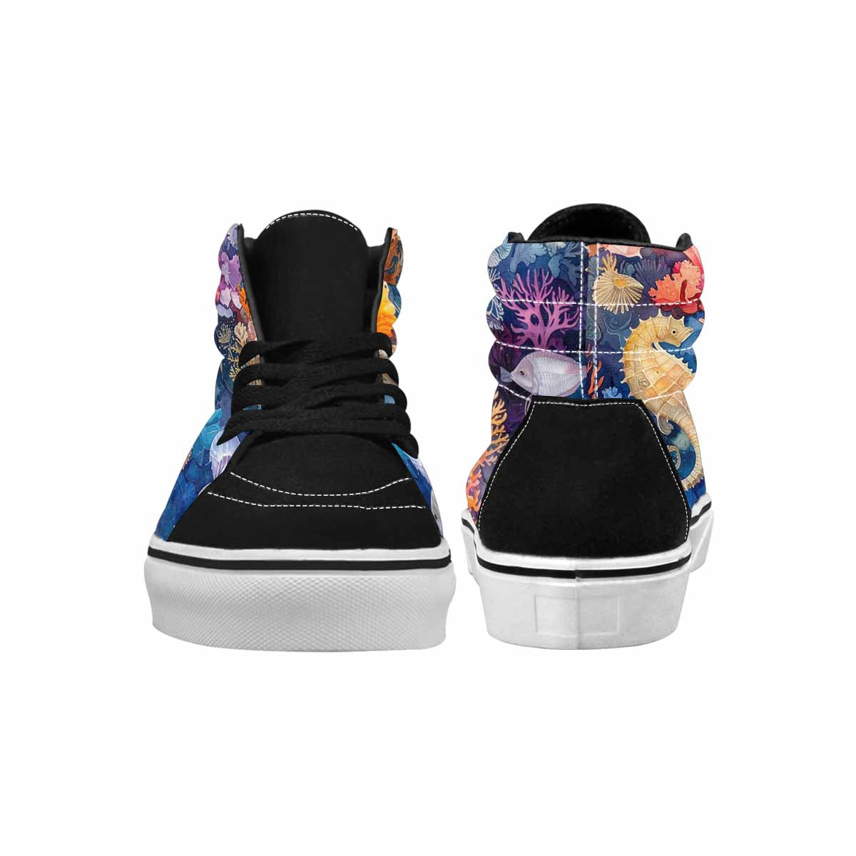 WOMEN'S Fish Scale Coral High Top Canvas Neon Fantasy Shoes