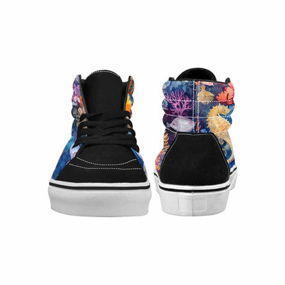 WOMEN'S Fish Scale Coral High Top Canvas Neon Fantasy Shoes