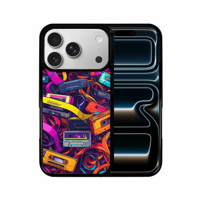 iPhone 17 Pro Case — Retro Cassette Tape Pattern Hundreds Retro, Custom Print Case Cover
