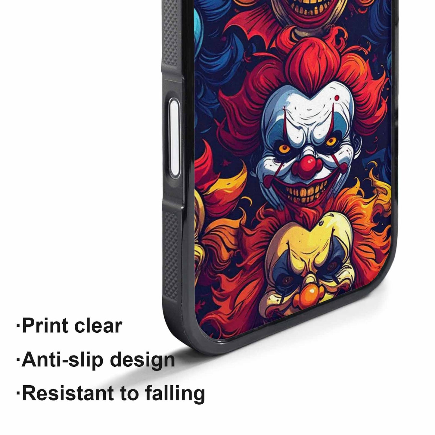 iPhone 17 Pro Case — Evil Clowns Heads Faces Overlapping Cartoon, Custom Art Phone Cover