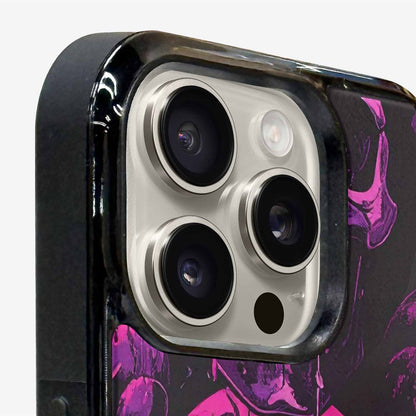 iPhone 15 Pro Max Case — Pink Purple Skeletons Neon Drip Melting, Customized Protective Case