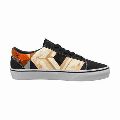 WOMEN'S Southwestern Geometric Diamond Canvas Lace-Up Vibrant Chaos Custom Shoes