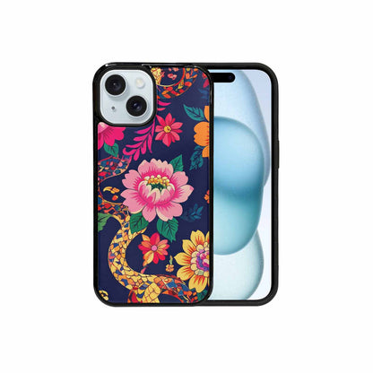 iPhone 15 Case — Floral Snake Print Custom, Custom Designed Case Cover