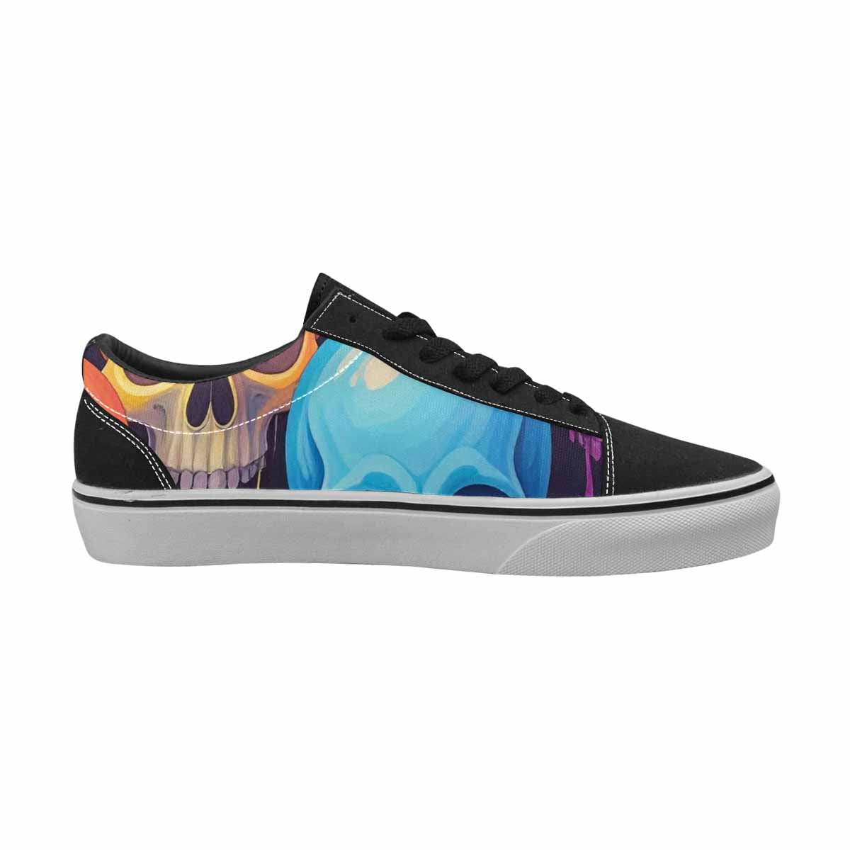 MEN'S Dripping Candy Skulls Canvas Lace-Up Vibrant Chaos Custom Shoes