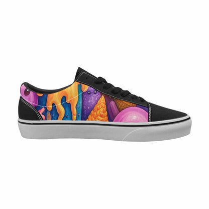 WOMEN'S Melting Ice Cream Monster Lace-Up Canvas Neon Fantasy Custom Shoes