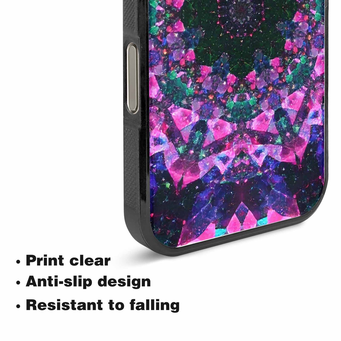 iPhone 15 Pro Max Case — Crystal Mandala Art Seamless Pattern Vibrant, Custom Designed Case Cover