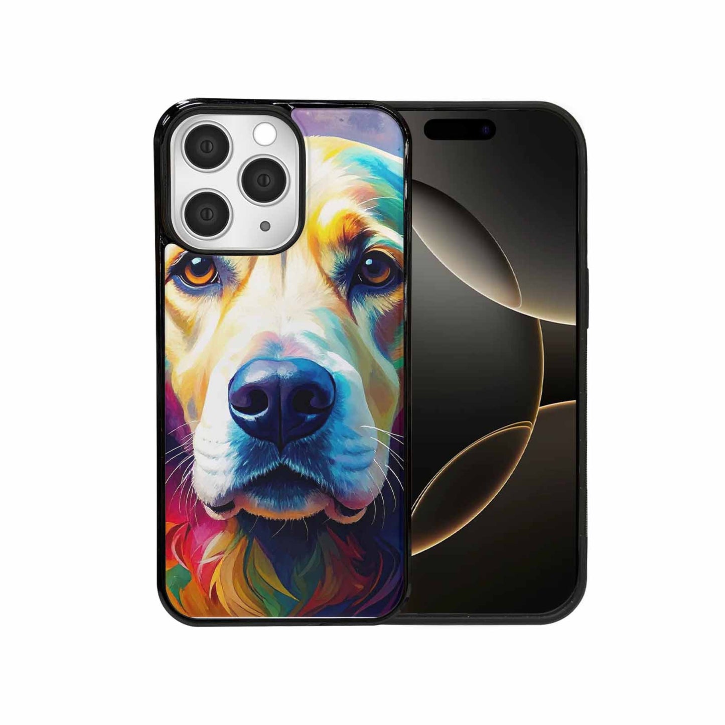 iPhone 15 Pro Max Case — Golden Retriever Watercolor Art Pattern, Unique Phone Case Design