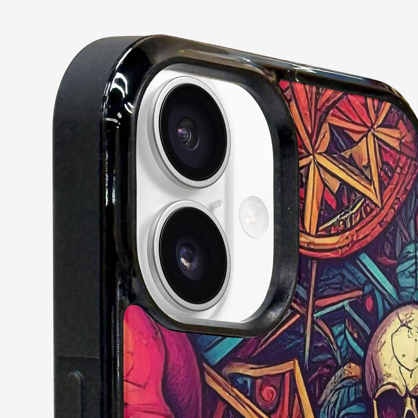 iPhone 16 Plus Case — Sacred Geometry Lots Of Skulls Seamless, Custom Phone Case