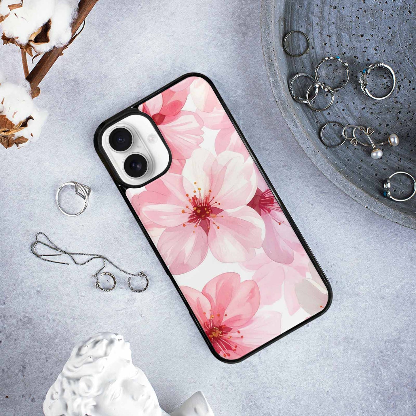 iPhone 16 Plus Case — Japanese Cherry Blossom, Custom Art Phone Cover