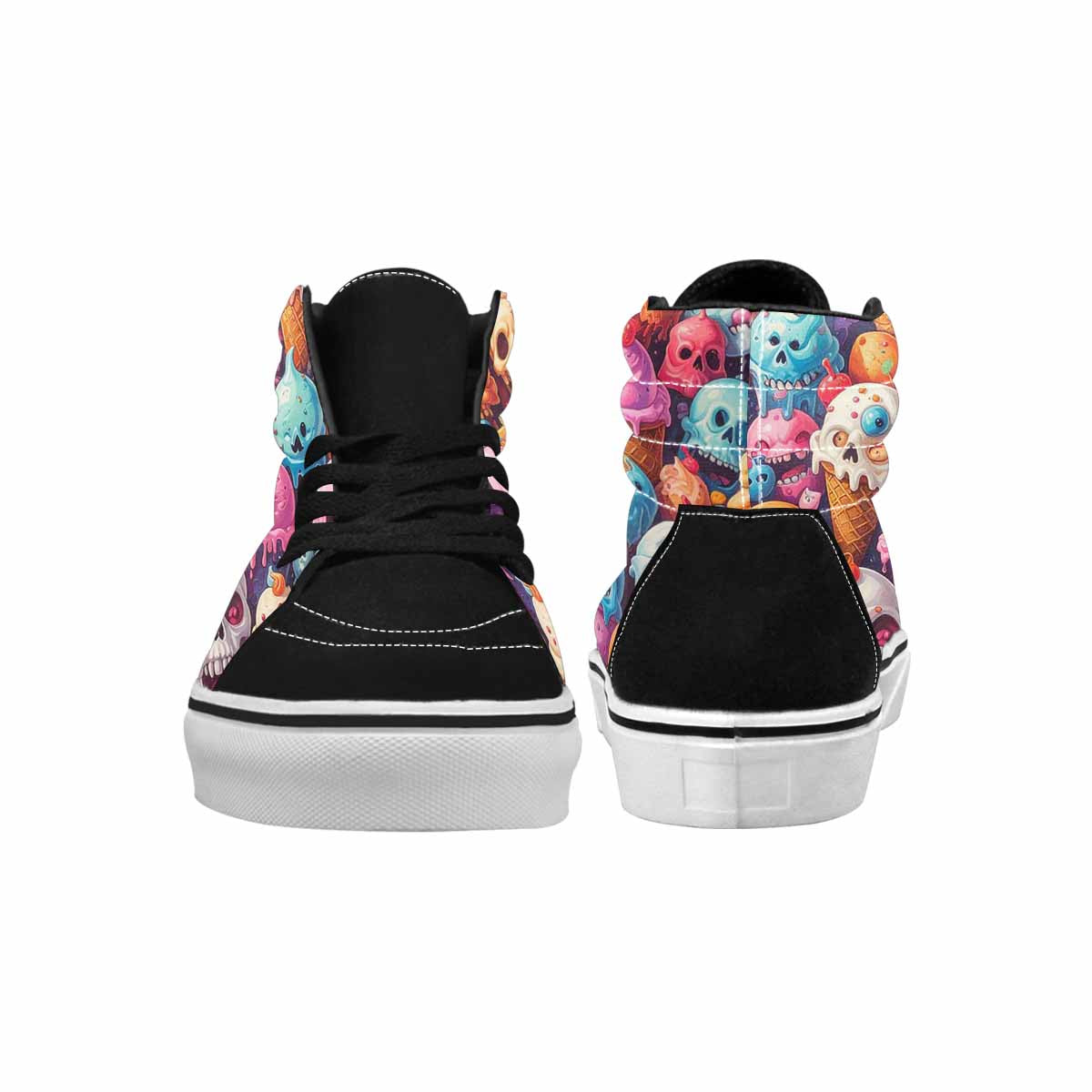 MEN'S Ice Cream Monsters  High Top Canvas Wallpaper Art Custom Sneakers