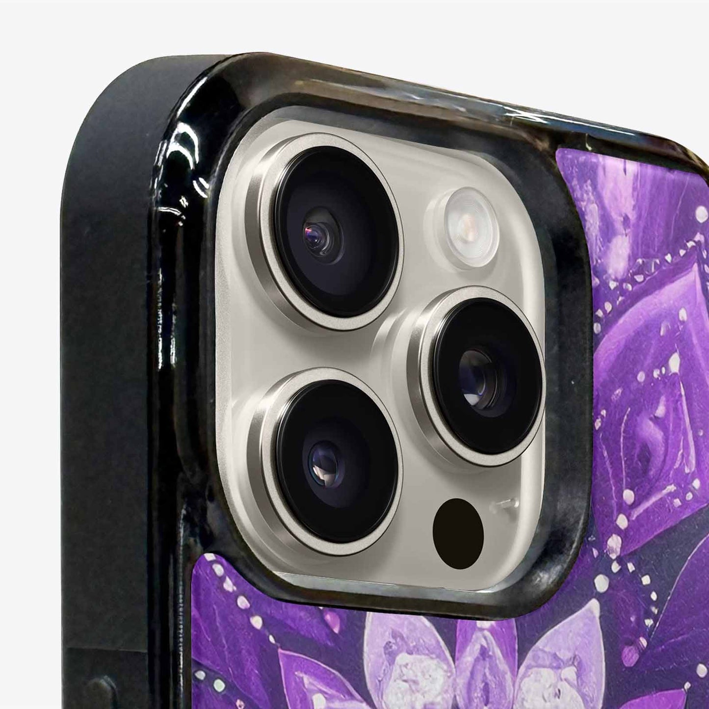 iPhone 16 Pro Case — Purple Mandala Bohemian Print Edge To, Custom Made Phone Cover
