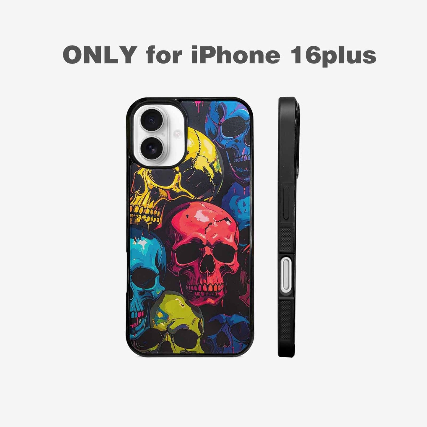 iPhone 16 Plus Case — 1000s Of Skulls Digital Camo Drip, Custom Print Case Cover