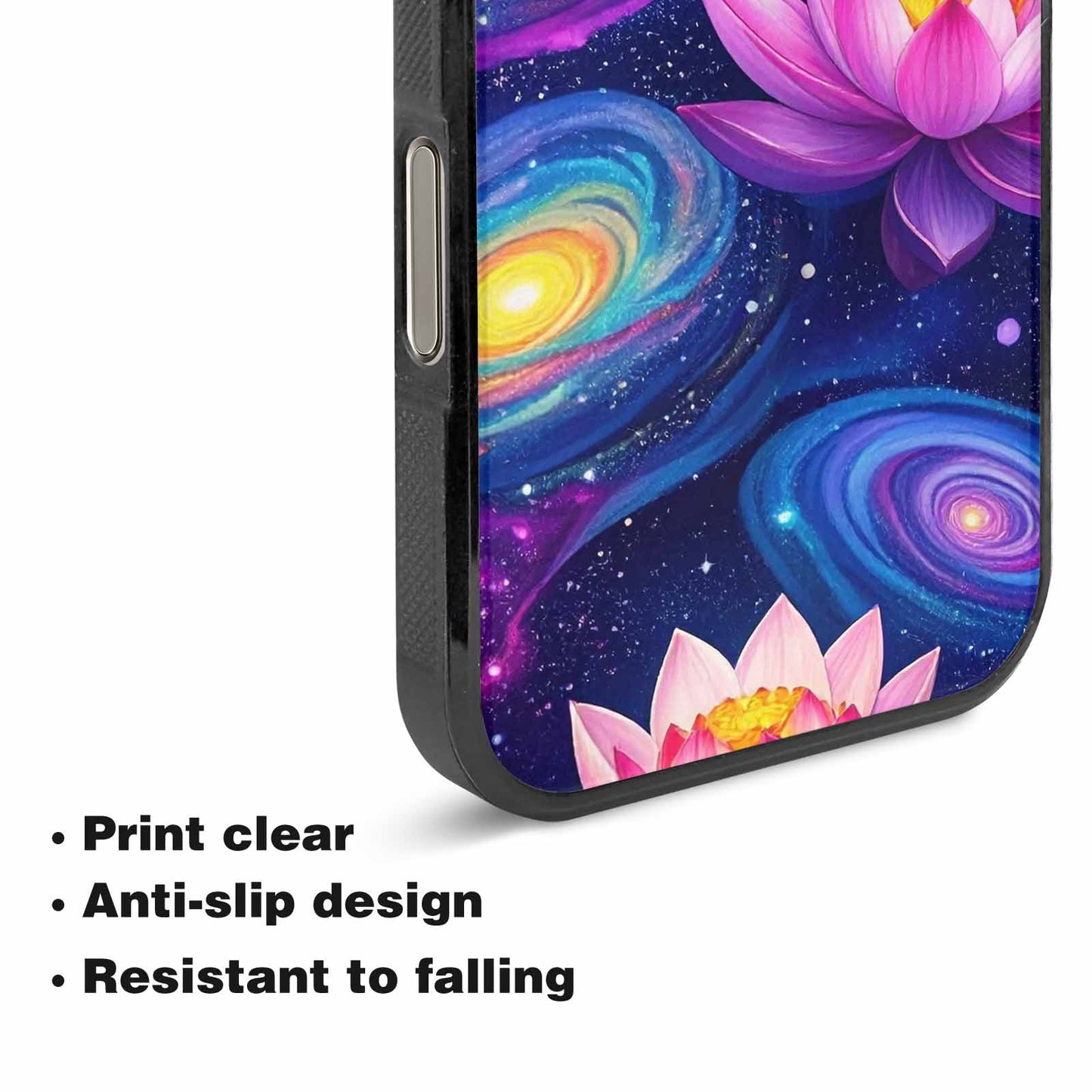 iPhone 16 Pro Case — Lotus Galaxy Art Seamless Pattern Vibrant, Custom Designed Case Cover