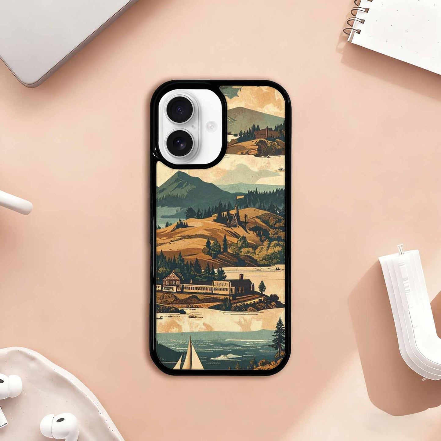 iPhone 17 Case — Vintage Travel Artwork Pattern Retro Vintage, Custom Made Phone Cover