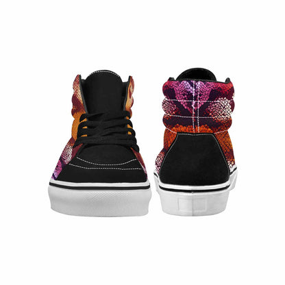 MEN'S Dark Snake Print High Top Canvas Dark Academia Custom Sneakers