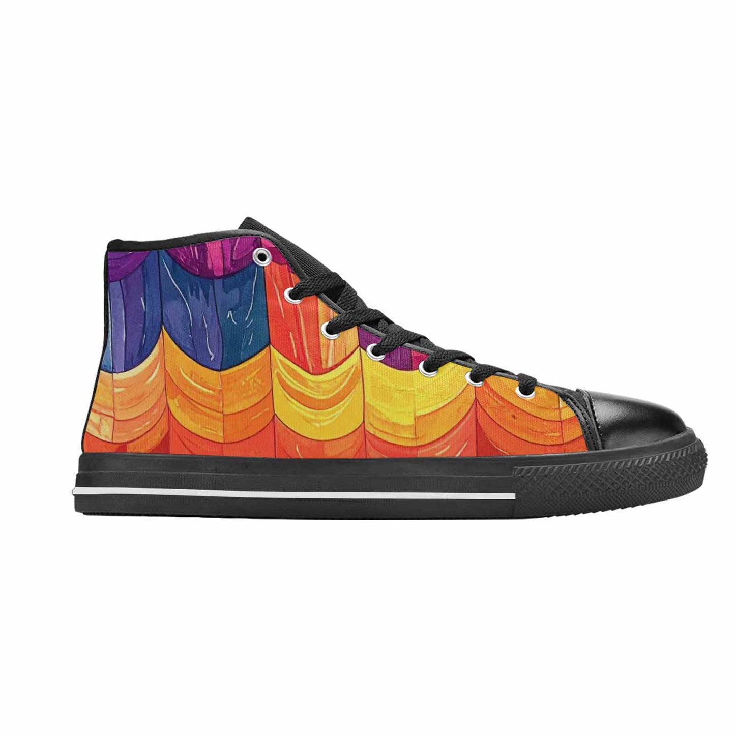 MEN'S Transgender Flag Color High Top Canvas Vivid Custom Sneakers