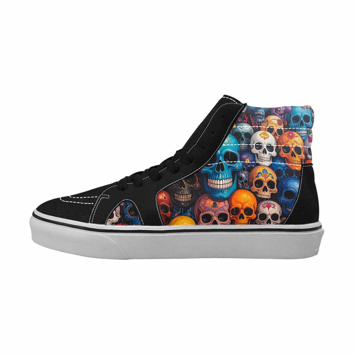 MEN'S Skulls (general) Skulls High Top Canvas Vibrant Chaos Sneakers