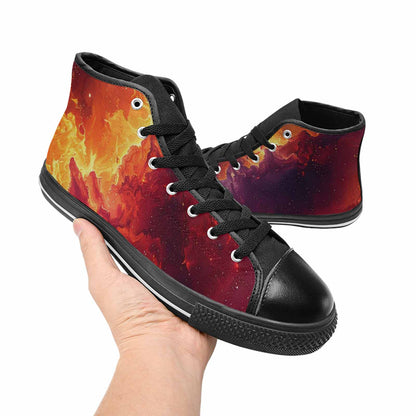 WOMEN'S Galaxy Art - High Top Canvas Vivid Custom Sneakers