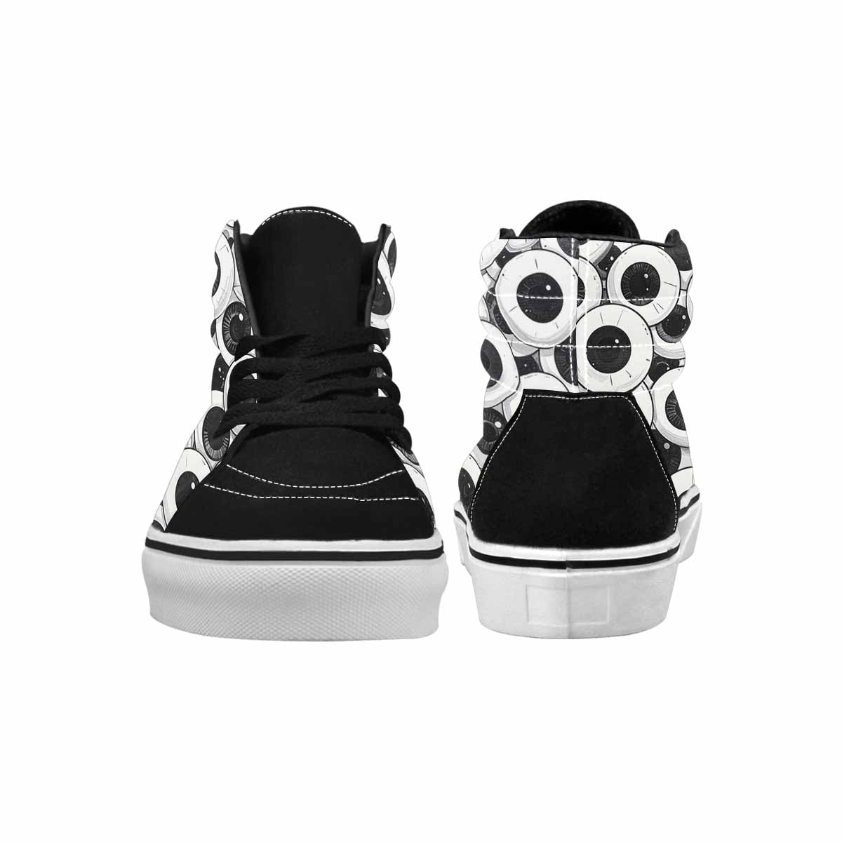 WOMEN'S Googly Cartoon Eyeballs High Top Canvas Wallpaper Art Sneakers