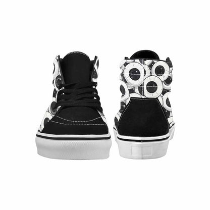 WOMEN'S Googly Cartoon Eyeballs High Top Canvas Wallpaper Art Sneakers