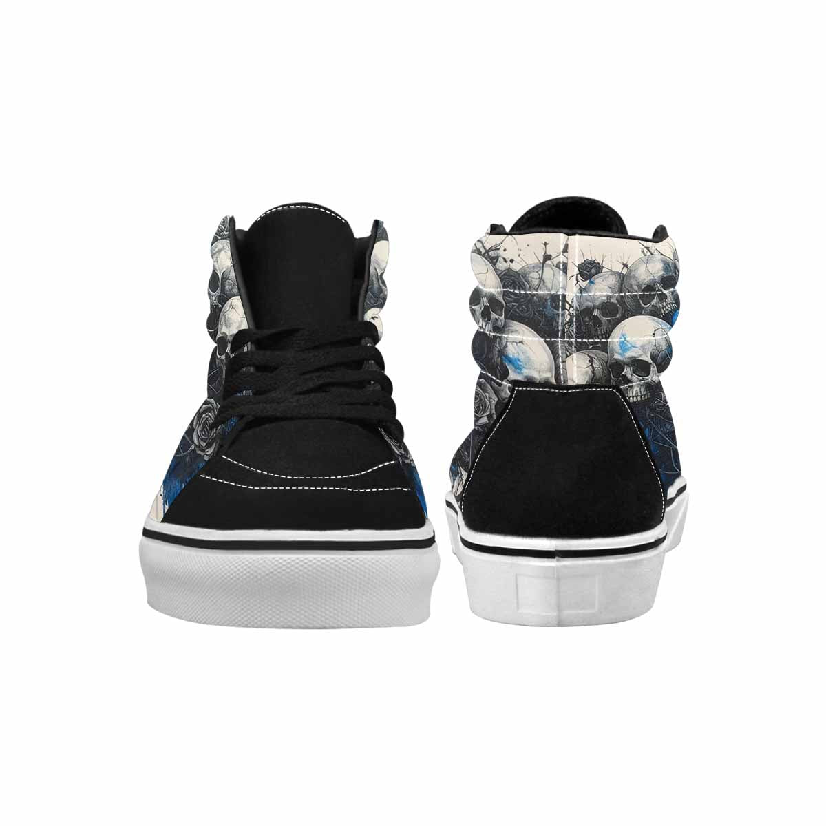 MEN'S Skull Roses High Top Canvas Vibrant Chaos Custom Sneakers