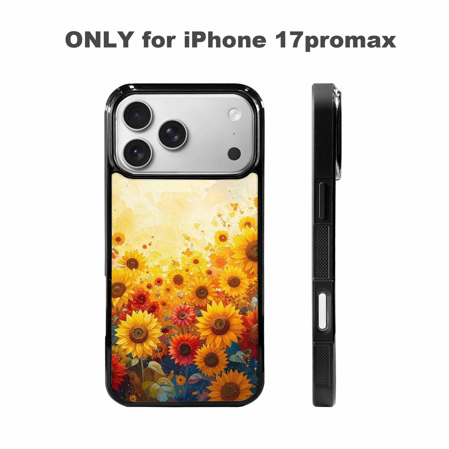 iPhone 17 Pro Max Case — Full Color Vibrant Sunflower Floral, Customized Protective Case