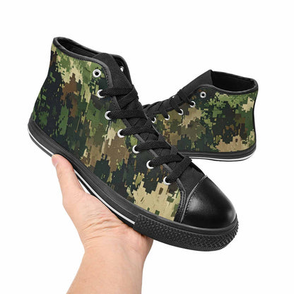 WOMEN'S Military Camouflage Blotch High Top Canvas Wallpaper Art Shoes