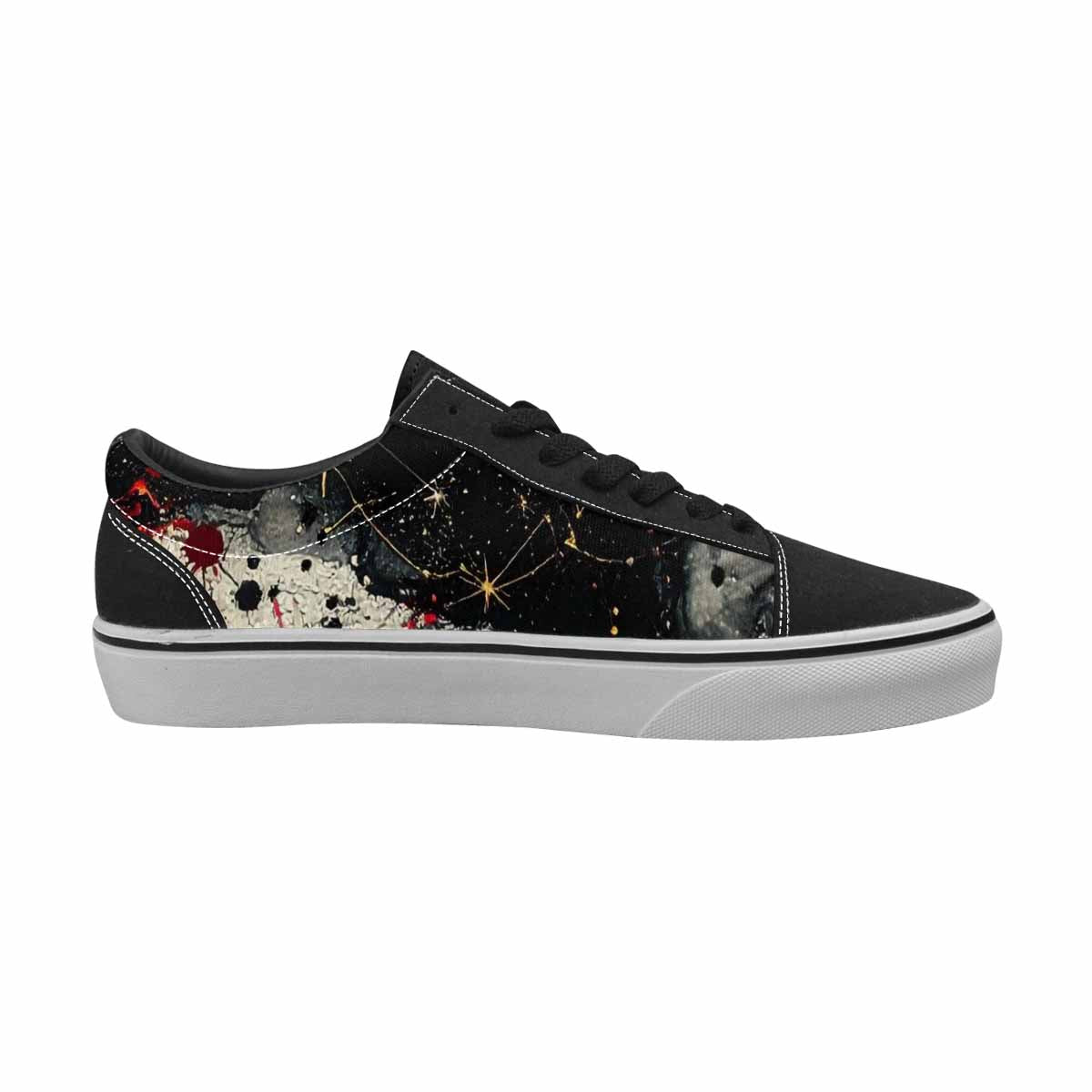 MEN'S Zodiac Black & Red Ink Canvas Streetwear Surreal Sneakers