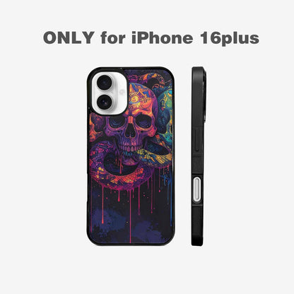iPhone 16 Plus Case — Snakes And Skulls And Snakes Skulls, Custom Art Phone Cover
