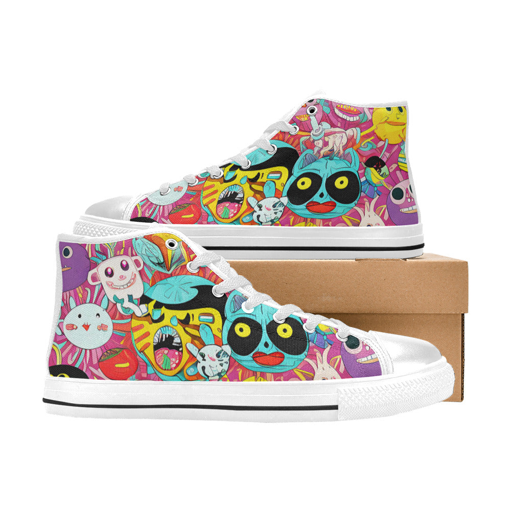 MEN'S Crazy Illustrations 2 Men’S High Top Canvas Wallpaper Art Shoes