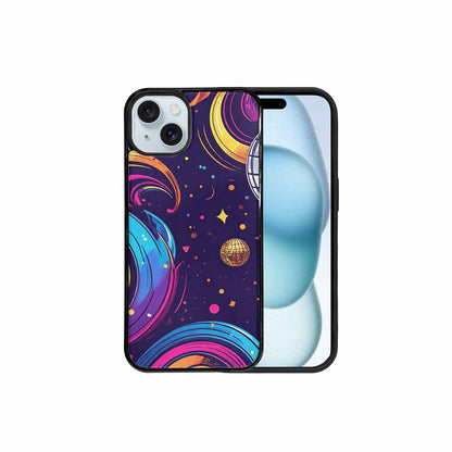iPhone 15 Plus Case — 1970s Disco Cartoon Art Pattern, Custom Art Phone Cover