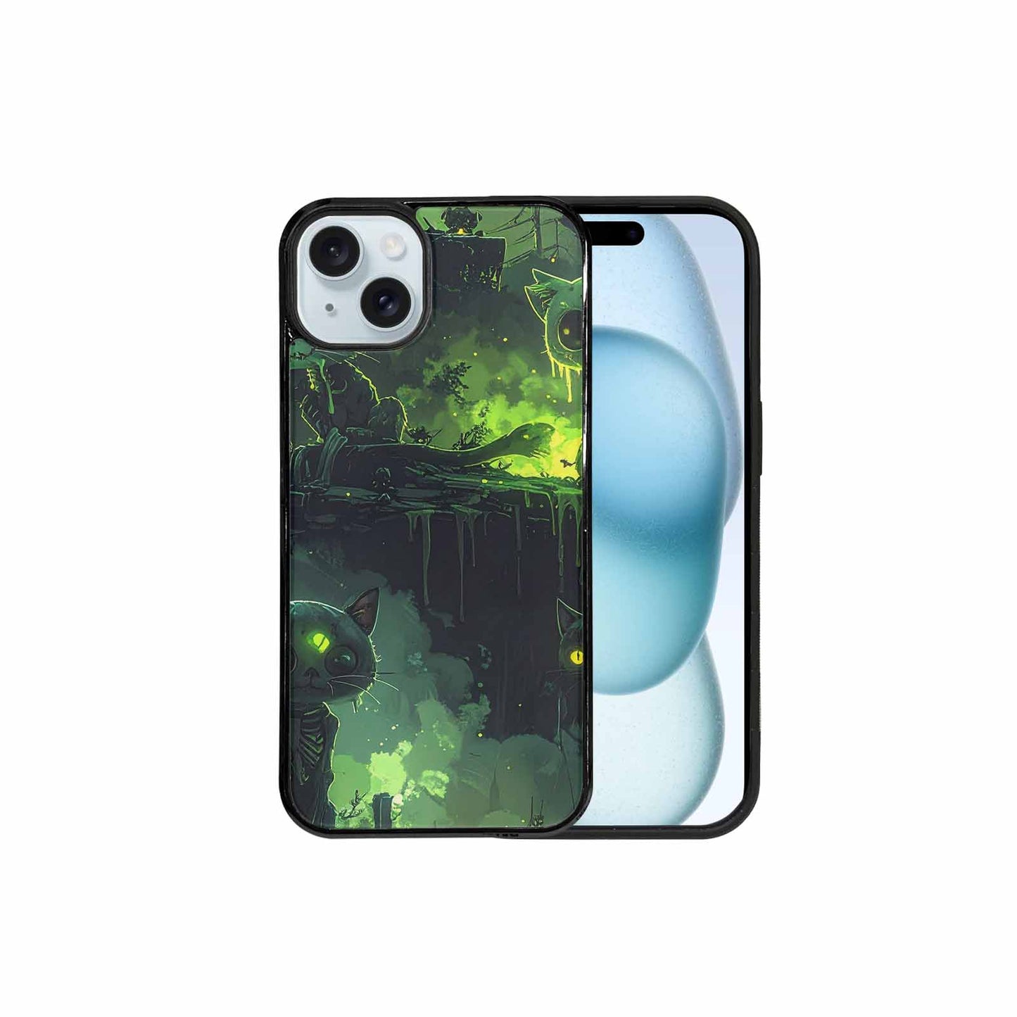 iPhone 15 Plus Case — Toxic Melting Skeleton Cats Small Toxic, Personalized Phone Case