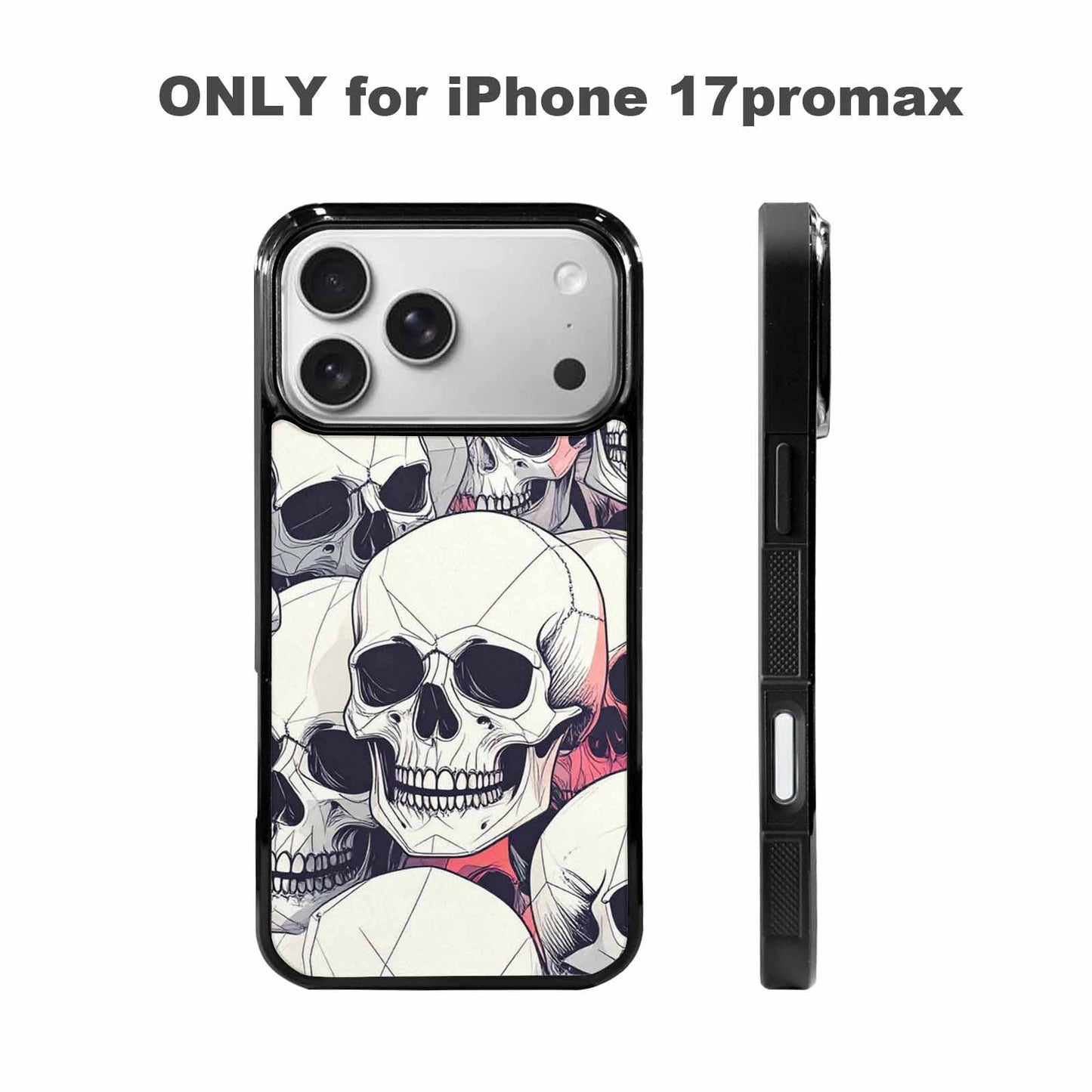 iPhone 17 Pro Max Case — Skull Dark Art Gothic Print Gothic, Custom Printed Phone Case