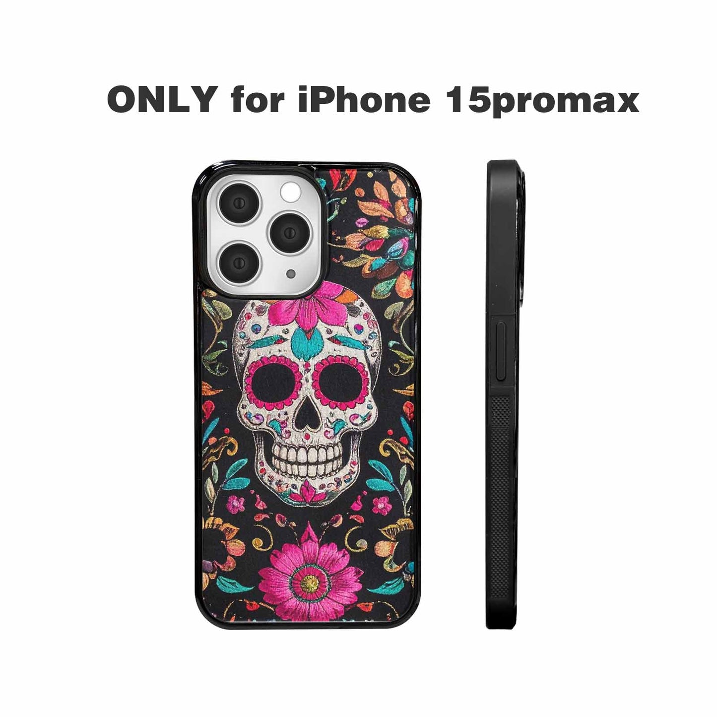 iPhone 15 Pro Max Case — Colorful Dia De Los Muertos Sugar, Unique Phone Case Design