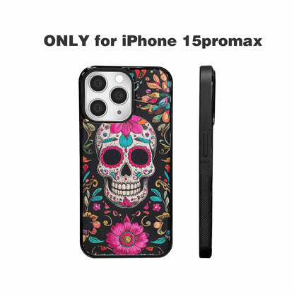 iPhone 15 Pro Max Case — Colorful Dia De Los Muertos Sugar, Unique Phone Case Design