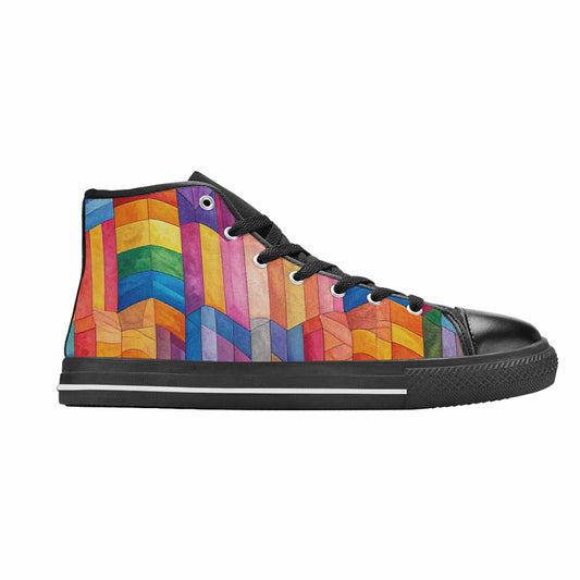 MEN'S Transgender Flag Color High Top Canvas Cottagecore Custom Shoes