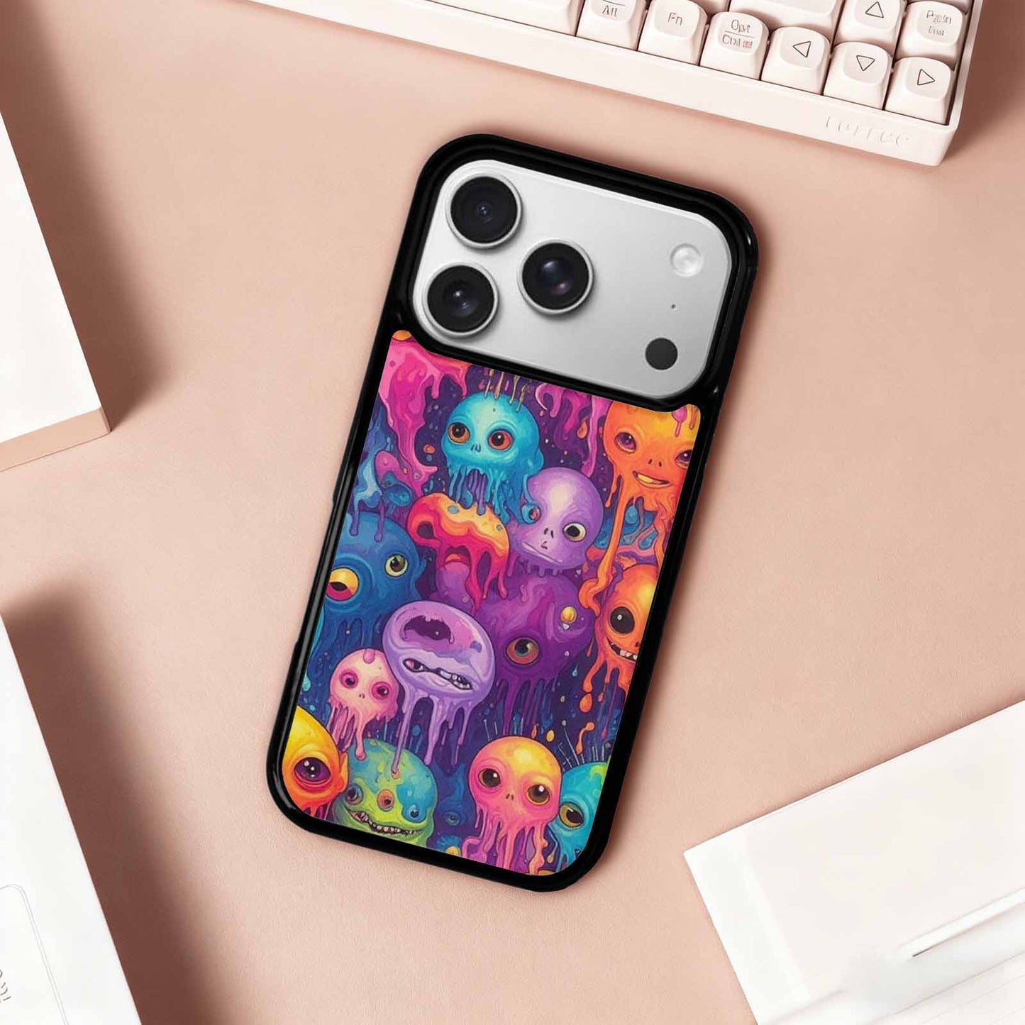 iPhone 17 Pro Case — Aliens Tie Dyemelting Aliens P Tie, Custom Printed Phone Case